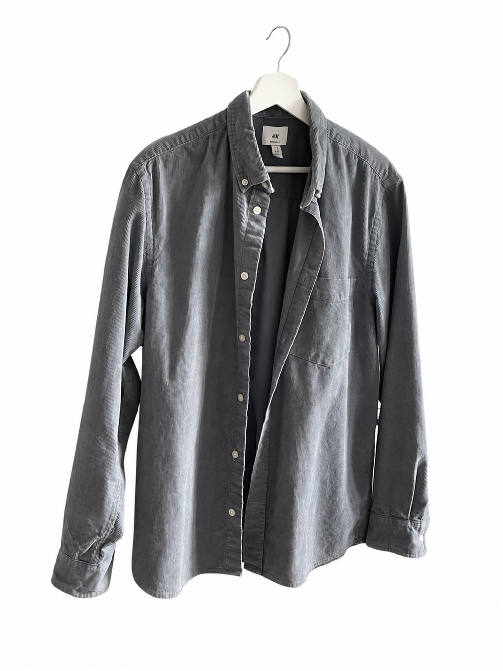 NEW Straight silouette Button-Down Textured Shirt in Dusty Gray UNISEX